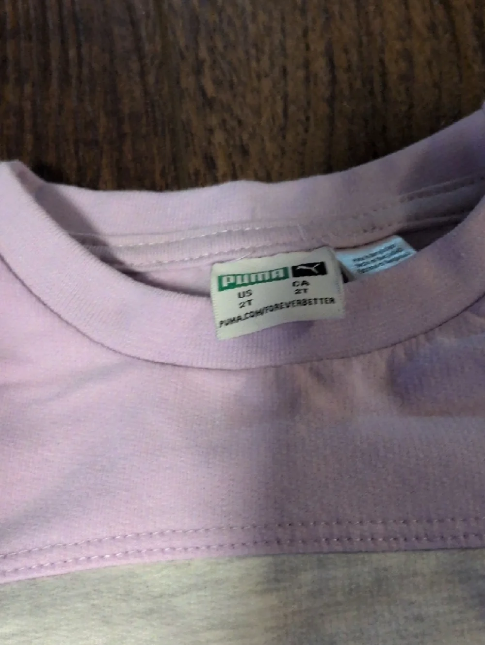 Puma Kids Two-Piece Set in Lilac, Yellow, and Heather Gray - Picture 3 of 3